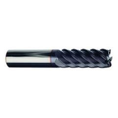 3/8" Dia. - 1/2" LOC - 2-1/2" OAL - .030 Radius 6 FL Carbide S/E HP End Mill-TiAlN-x - All Tool & Supply