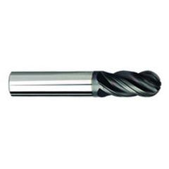 3/8" Dia. - 2-1/2" OAL - AlTiNX CBD-Ball End HP End Mill-4 FL - All Tool & Supply