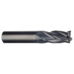 1/2 Dia. x 4 Overall Length 4-Flute Square End Solid Carbide SE End Mill-Round Shank-Center Cut-AlTiN - All Tool & Supply