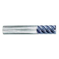 1/2" Dia. - 1" LOC - 3" OAL - .025 Radius 6 FL Carbide S/E HP End Mill-nACo - All Tool & Supply