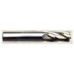 10mm Dia. x 70mm Overall Length 4-Flute Square End Solid Carbide SE End Mill-Round Shank-Center Cut-TiN - All Tool & Supply