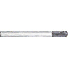 3/32″ Dia. × 1/8″ Shank × 3/32″ DOC × 3″ OAL, Carbide nACo, 2 Flute, Round, External , Ballnose End Mill - All Tool & Supply