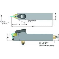 ADDPNN16-3D - 1 x 1" Neutral Toolholder - All Tool & Supply