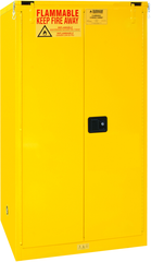 60 Gallon - All Welded - FM Approved - Flammable Safety Cabinet - Self-closing Doors - 2 Shelves - Safety Yellow - All Tool & Supply