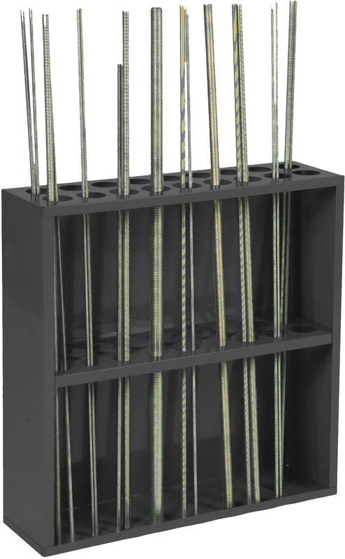 24-1/8 x 6-7/8 x 24'' - 18 Opening Threaded Rod Rack - All Tool & Supply