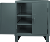 36"W - 14 Gauge - Lockable Shelf Cabinet - 2 Adjustable Shelves - Recessed Door Style - Gray - All Tool & Supply