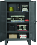 36"W - 14 Gauge - Lockable Shelf Cabinet - 3 Adjustable Shelves - Recessed Door Style - Gray - All Tool & Supply