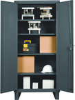 36"W - 14 Gauge - Lockable Shelf Cabinet - 4 Adjustable Shelves - Recessed Door Style - Gray - All Tool & Supply