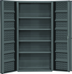 36"W - 14 Gauge - Lockable Shelf Cabinet - 4 Adjustable Shelves - 12 Door Shelves - Deep Door Style - Gray - All Tool & Supply