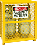 30 x 20 x 33-1/2" - All Welded - Angle Iron Frame with Mesh Side - Horizontal/Vertical Gas Cylinder Cabinet - Magnet Doors - Safety Yellow - All Tool & Supply