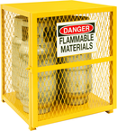 30"W - All Welded - Angle Iron Frame with Mesh Side - Vertical Gas Cylinder Cabinet - Magnet Door - Safety Yellow - All Tool & Supply