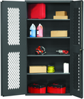 36"W - 14 Gauge - Lockable Ventilated Cabinet - 4 Adjustable Shelves - Flush Door Style - Gray - All Tool & Supply