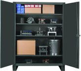 36"W - 12 Gauge - Lockable Cabinet - 4 Adjustable Shelves - Recessed Door Style - Gray - All Tool & Supply