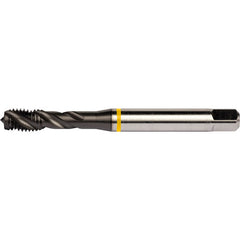 M18x1.5 HSS-E PM 4 Flute 6H 40 Degree Yellow Shark Machine Tap Spiral Flute-TiAlN/Top E-code # E764M18X1.5 - Exact Industrial Supply