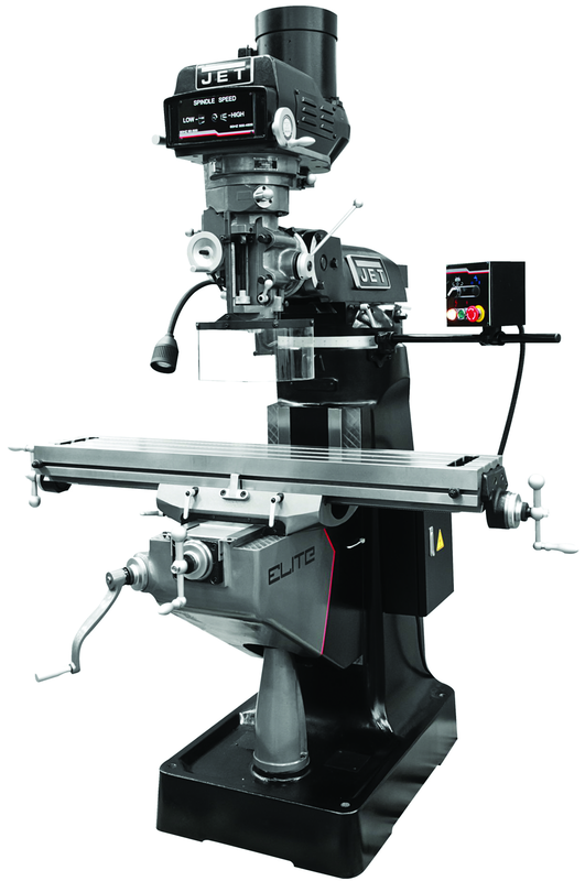 9 x 49" Table Variable Speed Mill With 3-Axis ACU-RITE 200S (Quill) DRO and X - Y - Z-Axis JET Powerfeeds - All Tool & Supply