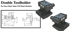Double Toolholder - Standard (Top) (For Emco Maier 16mm VDI Shank Machines) - Part #: CNC86 E41.1616 - All Tool & Supply