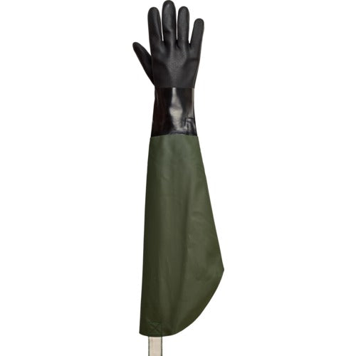 Stay-put chemical-resistant gloves that offer full-length arm protection