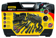 STANLEY® FATMAX® 1/4", 3/8" & 1/2" Drive 179 Piece Matte Black Chrome Mechanic's Tool Set - All Tool & Supply