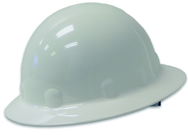 White Hard Hat with Brim - 8 Pt Ratchet - All Tool & Supply