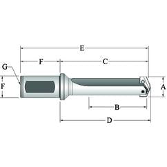 27010S-25FM Flanged T-A® Spade Blade Holder - Straight Flute- Series 1 - All Tool & Supply