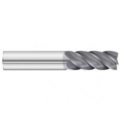 1/2 x 1/2 x 1-1/4 x 3 OAL Square 5 Flute Carbide End Mill - Round Shank-AlCrN Coated - All Tool & Supply