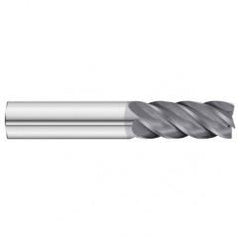 1/2 x 1/2 x 1-1/4 x 3 OAL Square 5 Flute Carbide End Mill - Round Shank-AlCrN Coated - All Tool & Supply