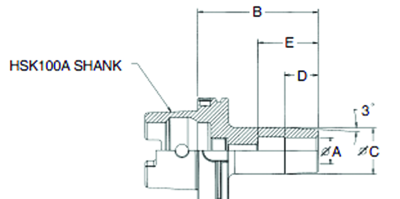 18mm HSK100A Shrink Fit Toolholder - 110mm Gauge Length - All Tool & Supply