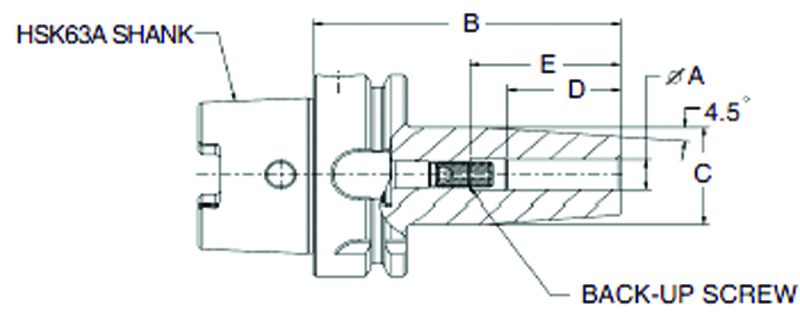 16mm HSK63A Shrink Fit Toolholder - 160mm Gauge Length - All Tool & Supply