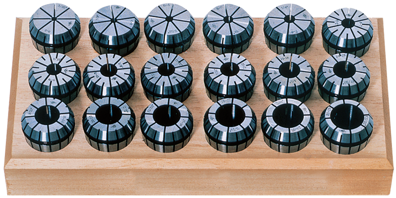 10 Pc. Collet Set - .5mm- 10mm ER16 Style - Round Opening - All Tool & Supply