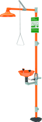 Guardian combination eyewash and shower station. Eyewash features a plastic bowl with two GS-Plus™ spray-type outlet heads that deliver a flood of water for rinsing eyes. - All Tool & Supply