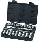 24PC 3/8 DR METRIC SKT SET STD/DEEP - All Tool & Supply