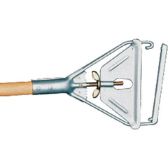 Invader - Easy Change Wet Mop Handle - Large Steel Head - Wood Handle - Should be used with 5″ headband mops only - All Tool & Supply