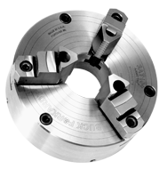 Ajust-Tru+ Universal Chuck - 4" Plain Mount; 3-Jaw; Solid Jaw - All Tool & Supply