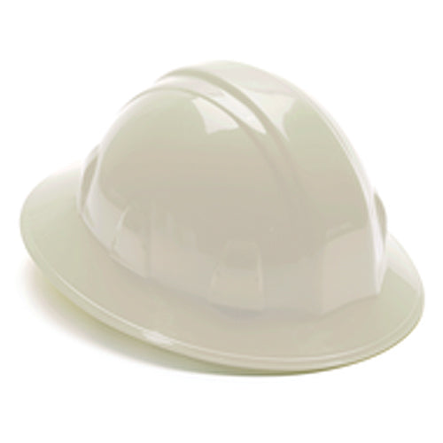 Hard Hat - White Full Brim 4 Point Ratchet Style - All Tool & Supply