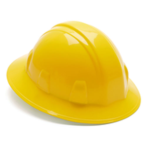 Hard Hat - Yellow Full Brim 4 Point Ratchet Style - All Tool & Supply