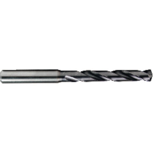 19/32″ Dia. × 11/32″ Shank × 83 mm Flute Length × 133 mm OAL, 5xD, TiAlN, 2xD Flute, H6 Solid Carbide Drill - Exact Industrial Supply