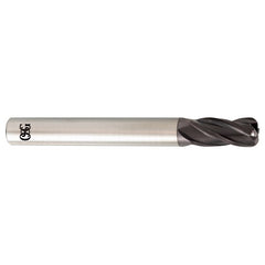 ‎1/8″ Dia. × 1/8″ Shank × 1/2″ DOC × 1-1/2″ OAL, Carbide, TiAlN, 4 Flute, Corner Radius, Solid End Mill - All Tool & Supply