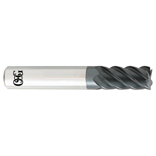 ‎1/8″ Dia. × 1/8″ Shank × 1/2″ DOC × 1-1/2″ OAL, Carbide, TiAlN, 5 Flute, Round, Corner Radius, Solid End Mill - All Tool & Supply