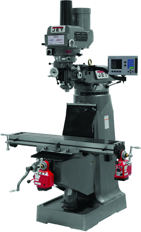 JTM-4VS Mill With 3-Axis ACU-RITE 200S DRO (Quill) With X and Y-Axis Powerfeeds and Power Draw Bar - All Tool & Supply