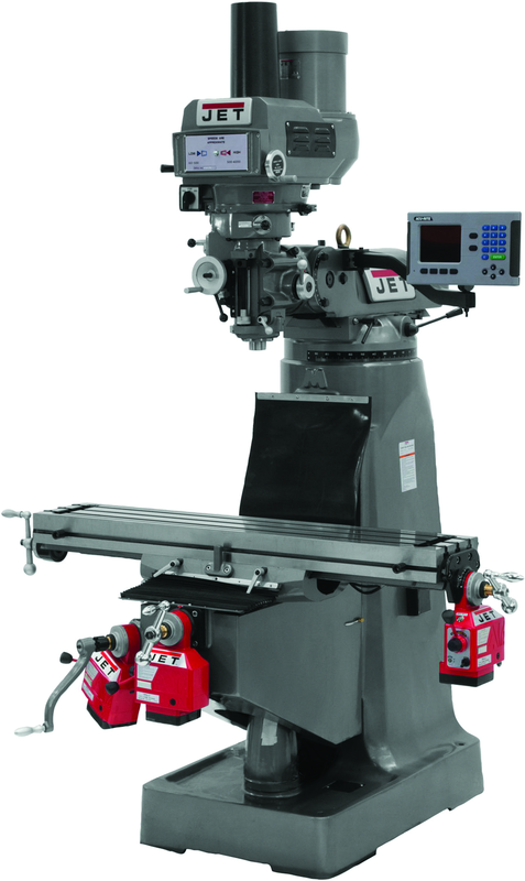 JTM-4VS Mill With 3-Axis ACU-RITE 200S DRO (Quill), X, Y and Z-Axis Powerfeeds With Power Drawbar - All Tool & Supply