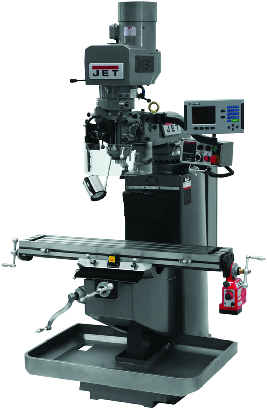 JTM-949EVS Mill With 3-Axis Acu-Rite 200S DRO (Knee) With X-Axis Powerfeed - All Tool & Supply