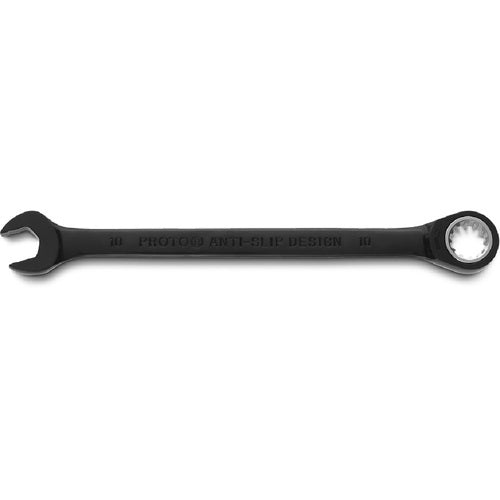 Proto Black Chrome Combination Non-Reversible Ratcheting Wrench 10 mm - Spline - All Tool & Supply