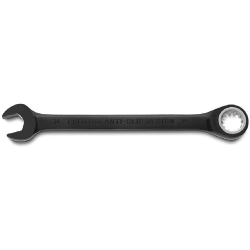 Proto Black Chrome Combination Non-Reversible Ratcheting Wrench 14 mm - Spline - All Tool & Supply