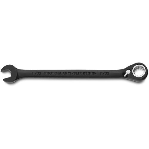 Proto Black Chrome Combination Reversible Ratcheting Wrench 11/32″ - Spline - All Tool & Supply