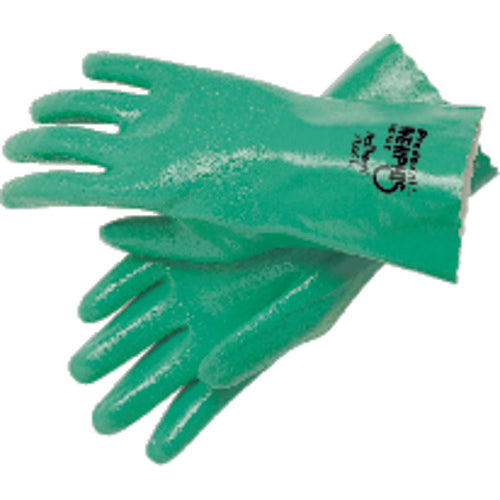 Predaknit Gloves - Green - Full Rough Nitrile Coating - Interlock Lined - 12″ Gauntlet Cuff - Size Large - All Tool & Supply