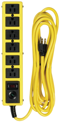 6 Outlet - Black/Yellow - Surge Protector/Circuit Breaker - All Tool & Supply