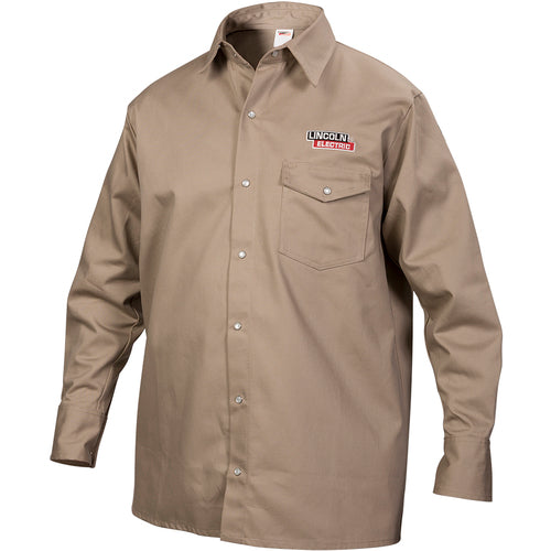 Shirt L - Flame Retardant Cloth Khaki - Exact Industrial Supply