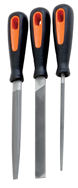 3 Pc. 8" 2nd Cut Engineering File Set - Ergo Handles - All Tool & Supply