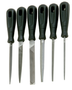 6 Pc. 4" Smooth Engineering File Set - Plastic Handles - All Tool & Supply