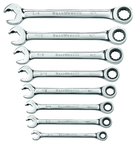 8 Piece - Revesible Combination Ratcheting Wrench Set SAE - All Tool & Supply